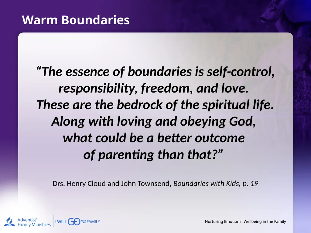 Nurturing Emotional Wellbeing in the Family - slide 18 of 27