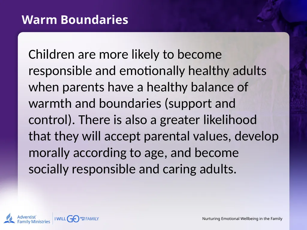 Nurturing Emotional Wellbeing in the Family - slide 19 of 27