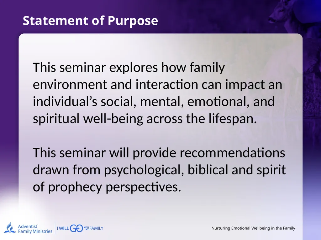 Nurturing Emotional Wellbeing in the Family - slide 2 of 27