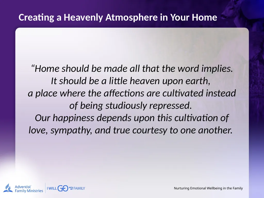 Nurturing Emotional Wellbeing in the Family - slide 20 of 27