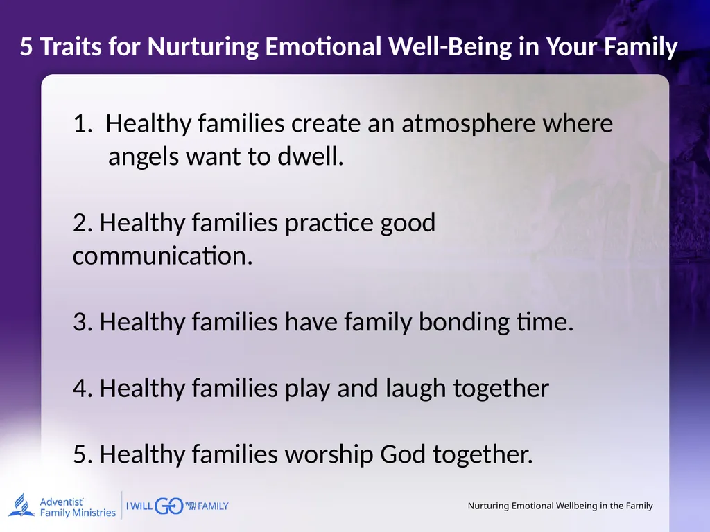 Nurturing Emotional Wellbeing in the Family - slide 22 of 27