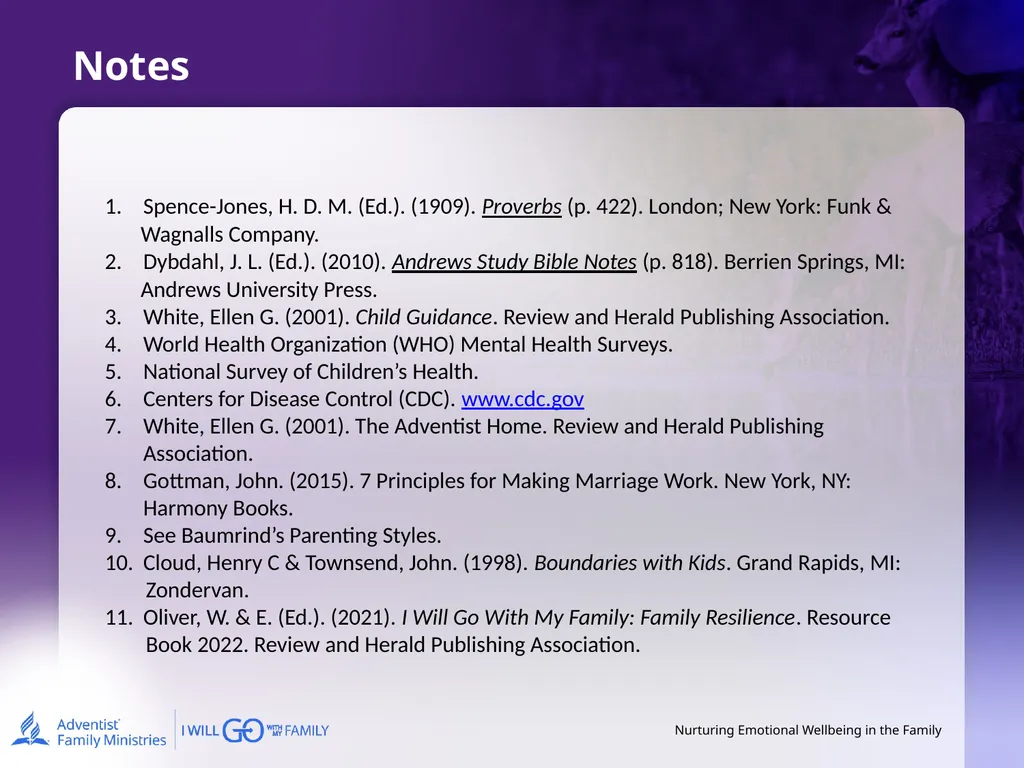 Nurturing Emotional Wellbeing in the Family - slide 26 of 27