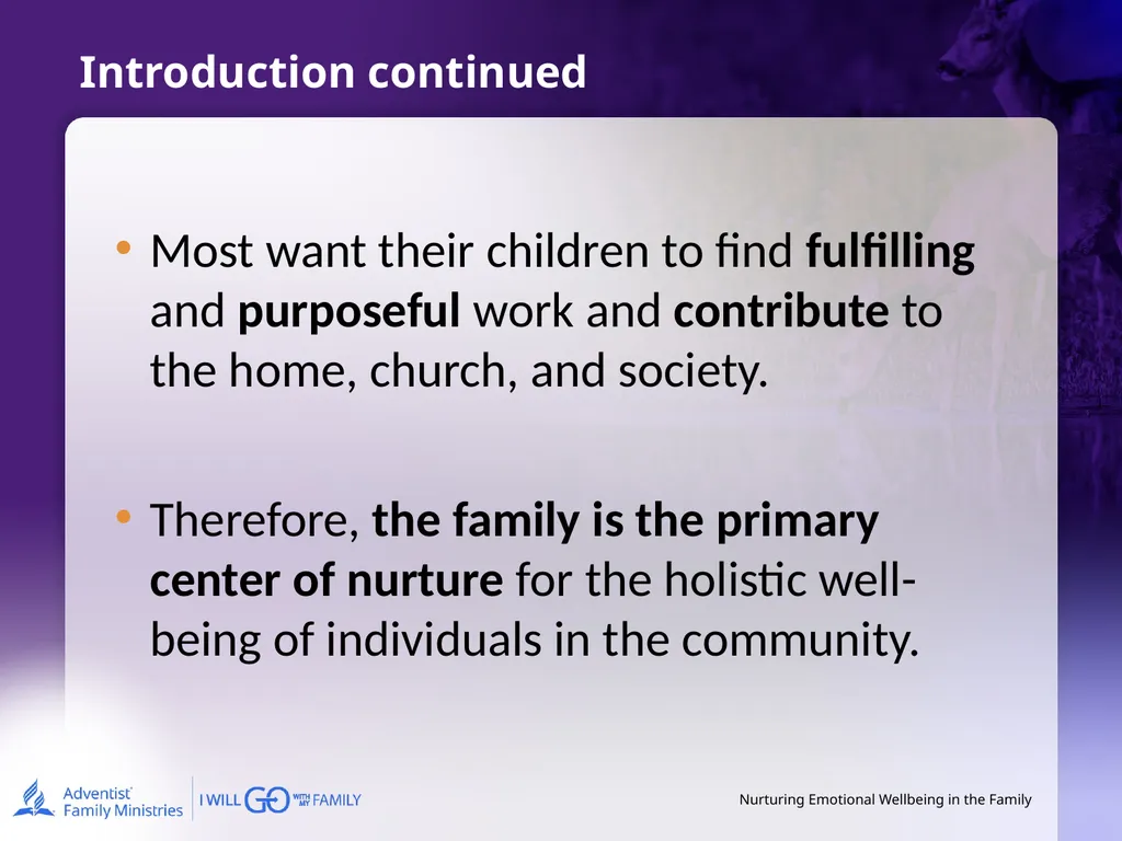 Nurturing Emotional Wellbeing in the Family - slide 4 of 27
