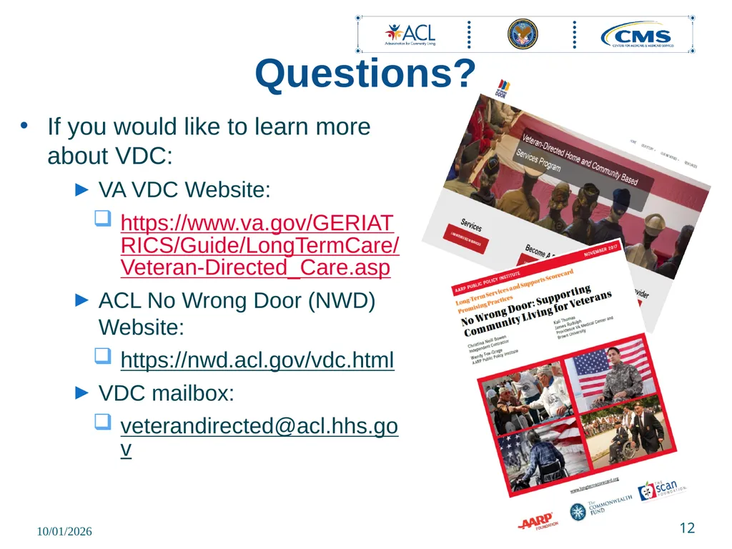 November 8, 2023 Veteran Directed Care Program - slide 12 of 12