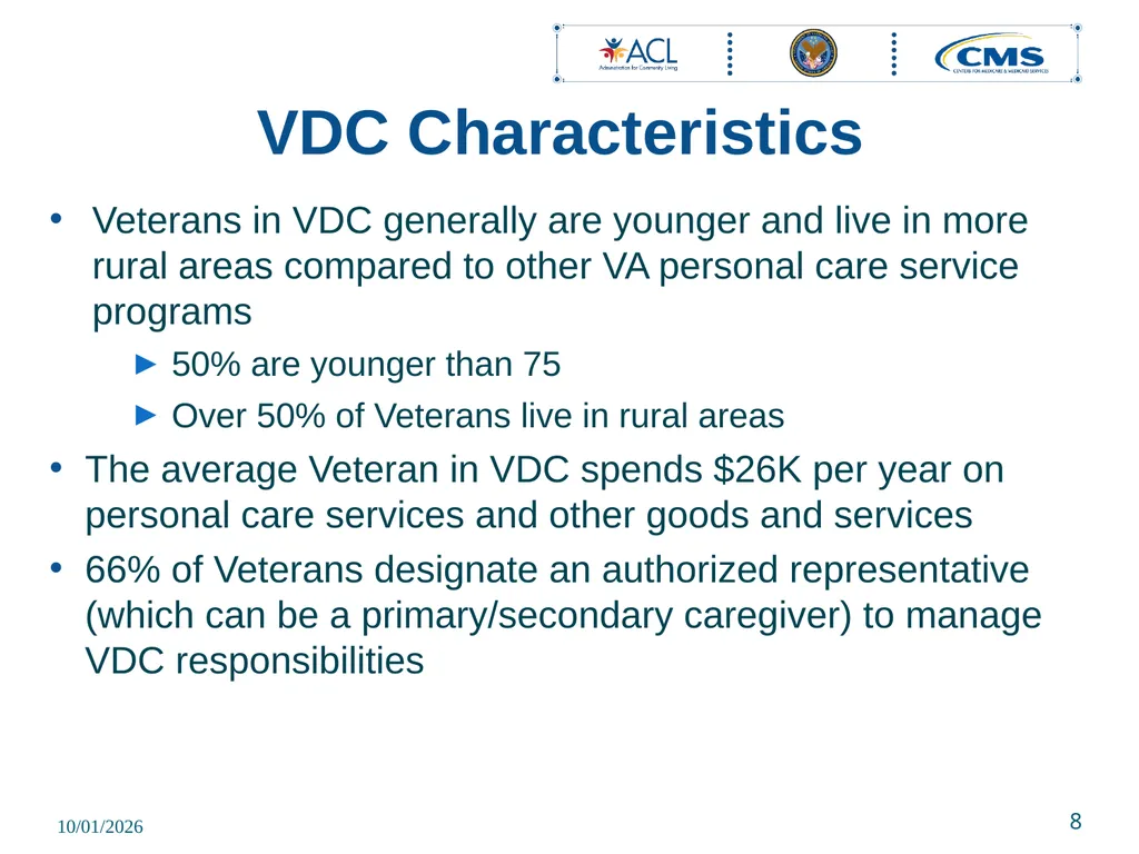 November 8, 2023 Veteran Directed Care Program - slide 8 of 12