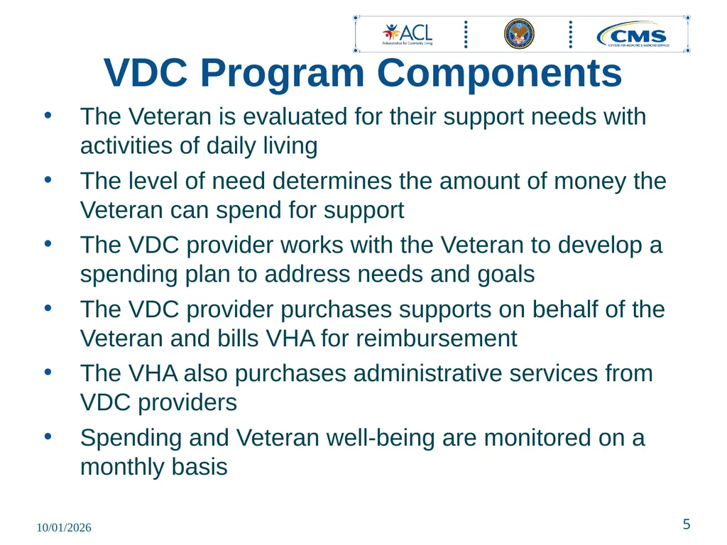 November 8, 2023 Veteran Directed Care Program - slide 5 of 12