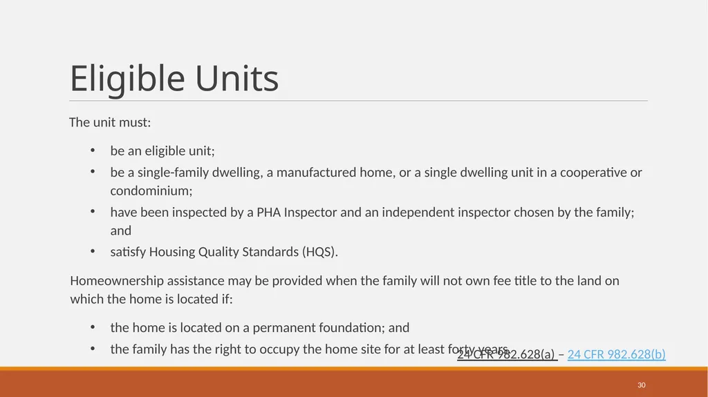 Housing Choice Voucher (HCV) Homeownership Program - slide 30 of 71