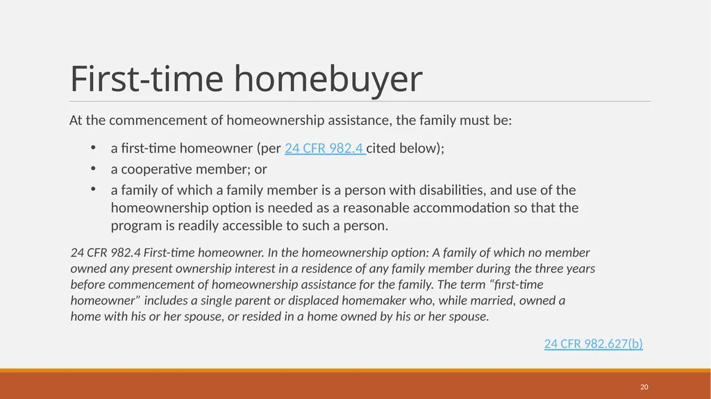 Housing Choice Voucher (HCV) Homeownership Program - slide 20 of 71