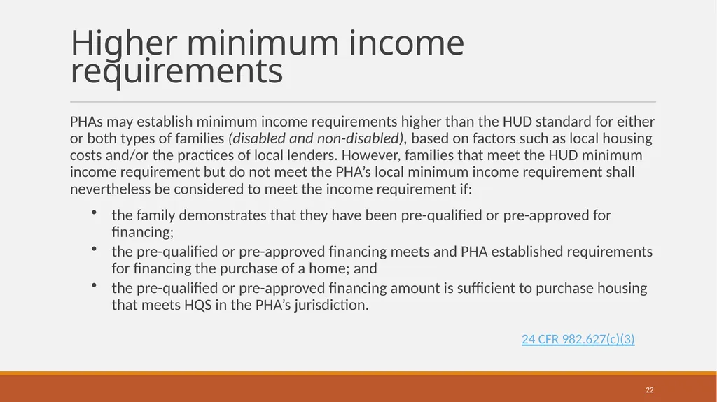 Housing Choice Voucher (HCV) Homeownership Program - slide 22 of 71