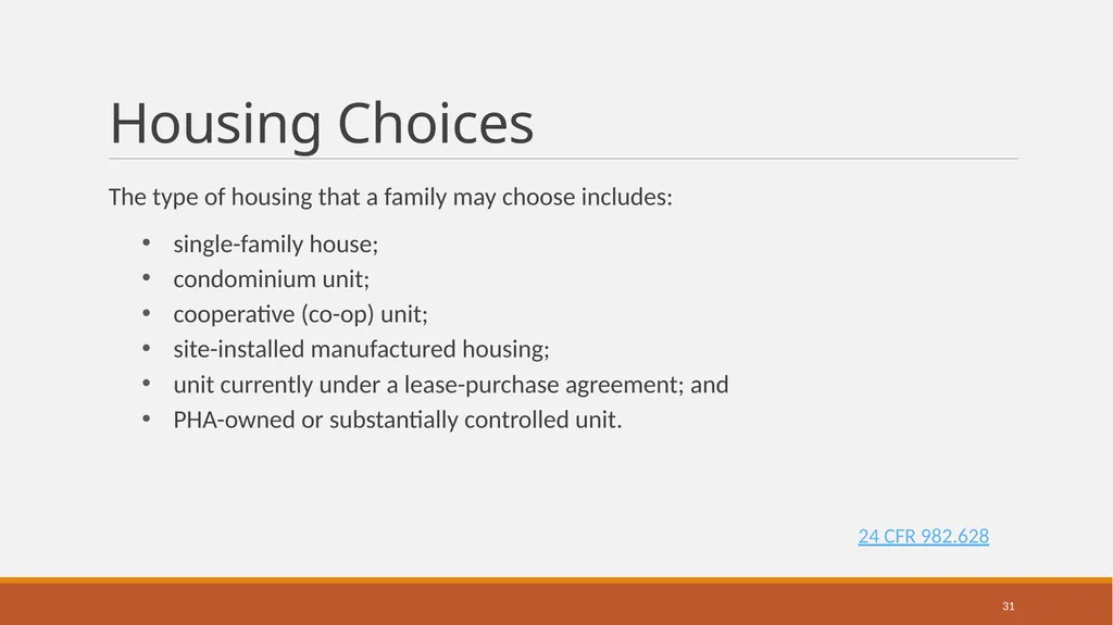 Housing Choice Voucher (HCV) Homeownership Program - slide 31 of 71