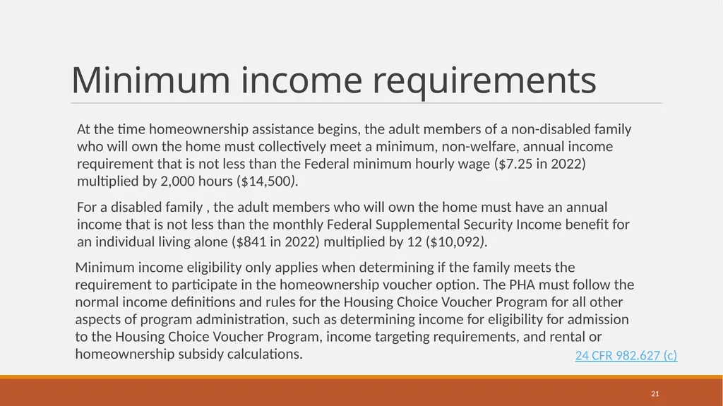 Housing Choice Voucher (HCV) Homeownership Program - slide 21 of 71