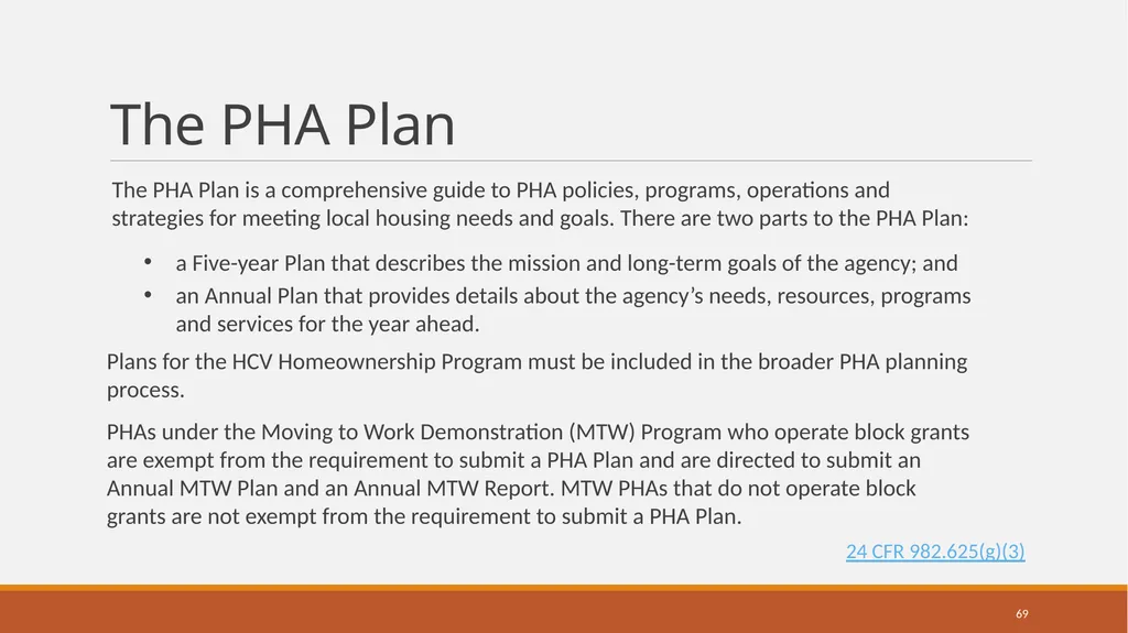 Housing Choice Voucher (HCV) Homeownership Program - slide 69 of 71