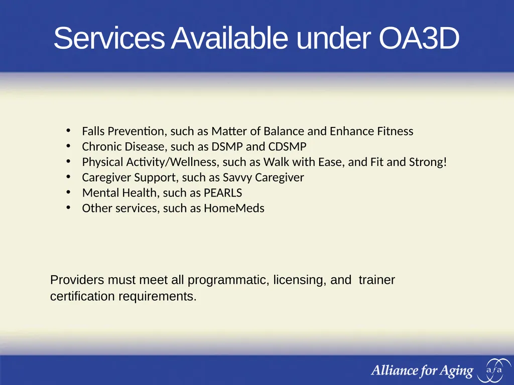 Older Americans Act Program Information Forum - slide 23 of 37