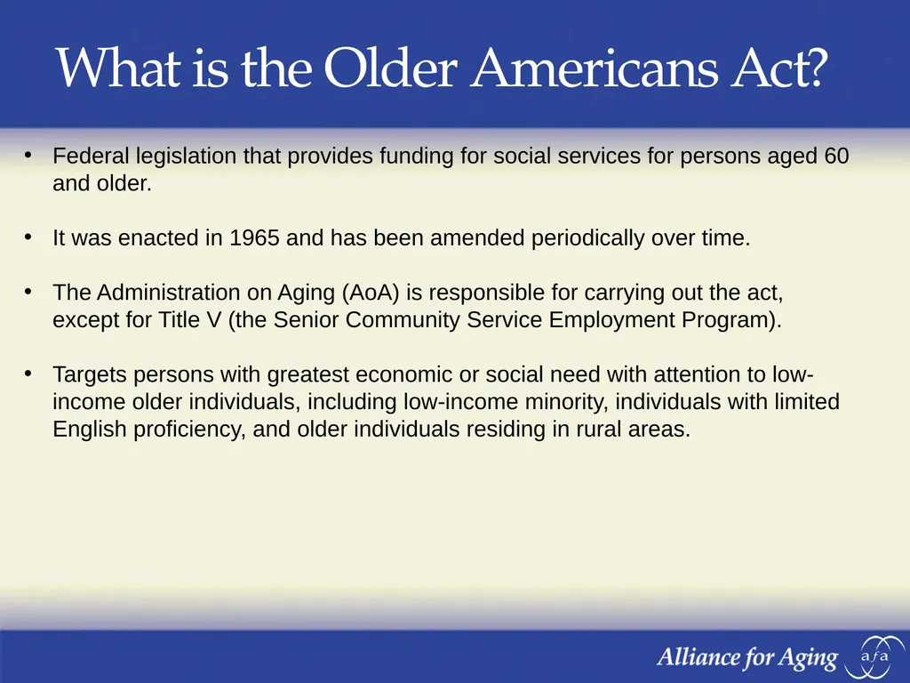 Older Americans Act Program Information Forum - slide 6 of 37