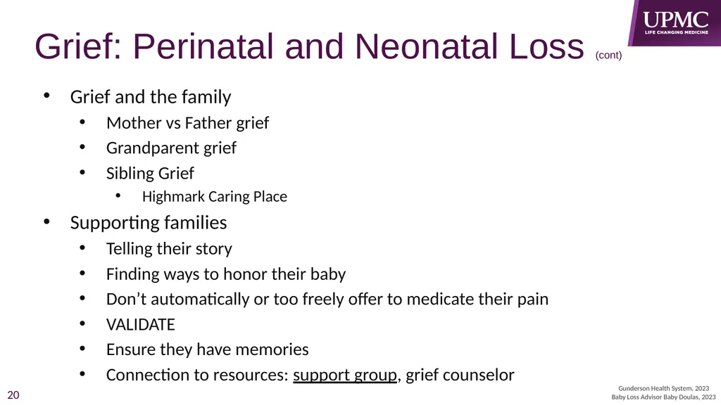 Perinatal & Neonatal Loss Audrey Wrobel, LSW - slide 20 of 24