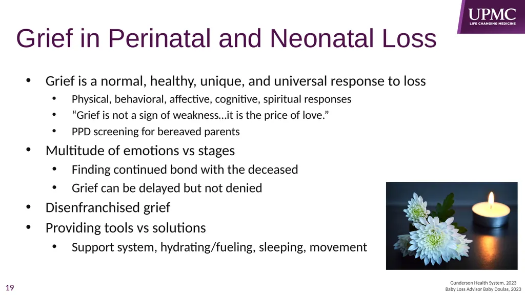 Perinatal & Neonatal Loss Audrey Wrobel, LSW - slide 19 of 24