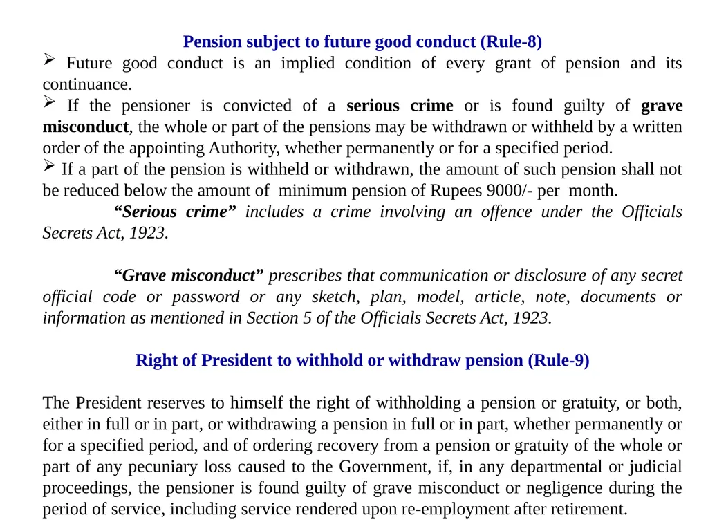 CCS (Pension) Rules, 1972 GENERAL PROVISIONS These - slide 13 of 28
