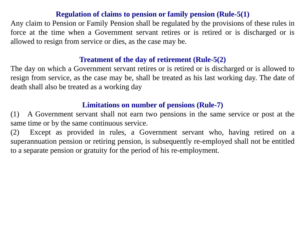 CCS (Pension) Rules, 1972 GENERAL PROVISIONS These - slide 12 of 28