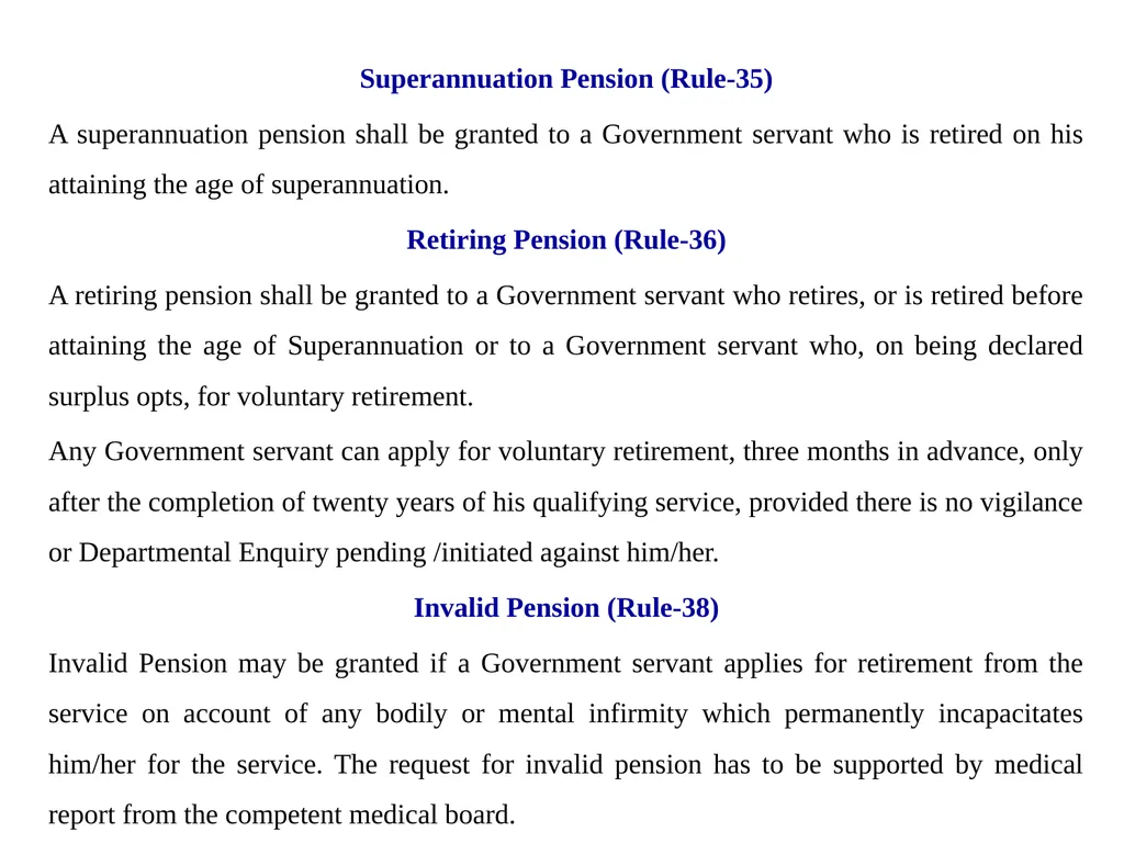 CCS (Pension) Rules, 1972 GENERAL PROVISIONS These - slide 7 of 28