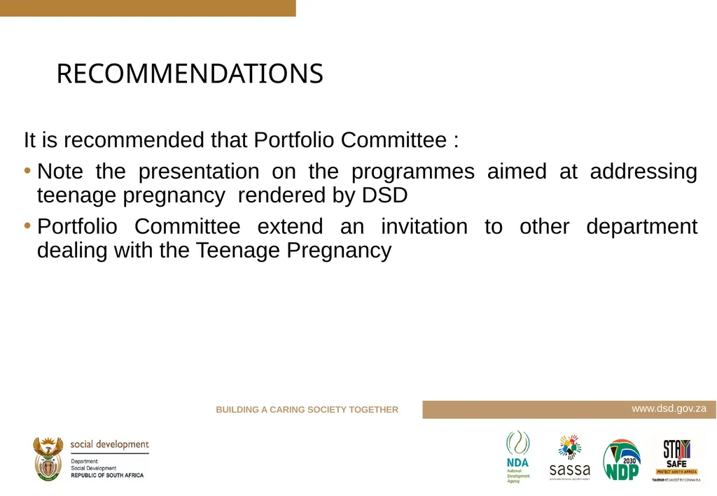 DEPARTMENT OF SOCICLA DEVELOPMENT PROGRAMMES - slide 8 of 9