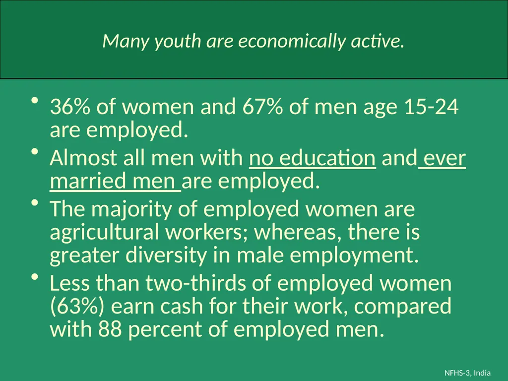 Profile of Youth in India NFHS-3, India Analysis - slide 12 of 44