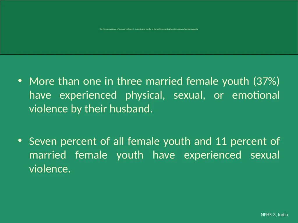 Profile of Youth in India NFHS-3, India Analysis - slide 41 of 44