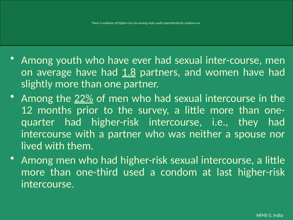 Profile of Youth in India NFHS-3, India Analysis - slide 31 of 44