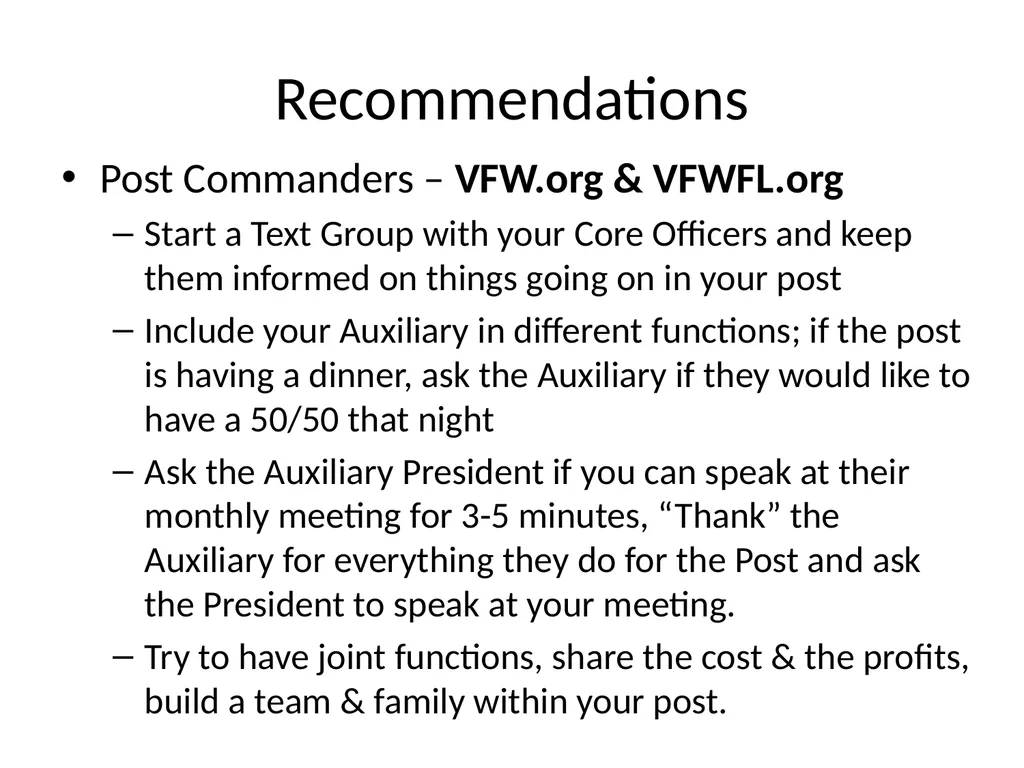 Post/District Commander Florida VFW Officer - slide 25 of 32