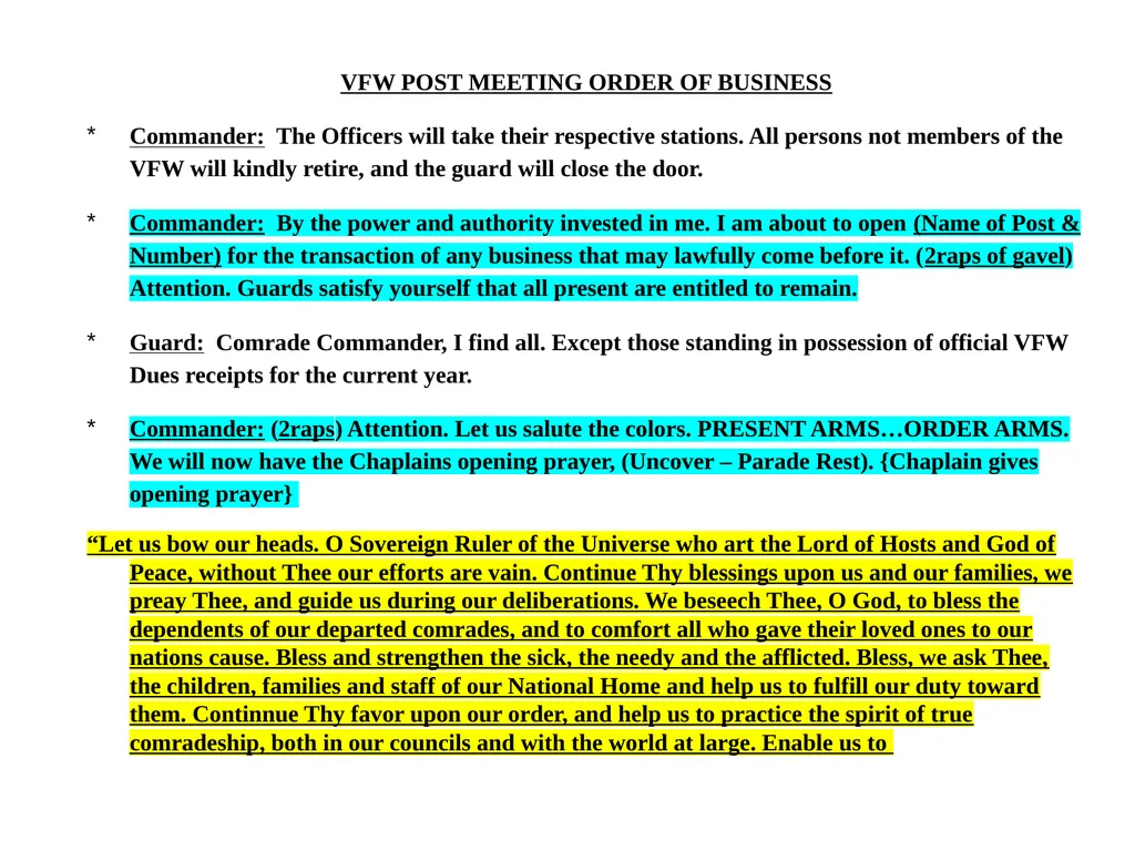 Post/District Commander Florida VFW Officer - slide 28 of 32