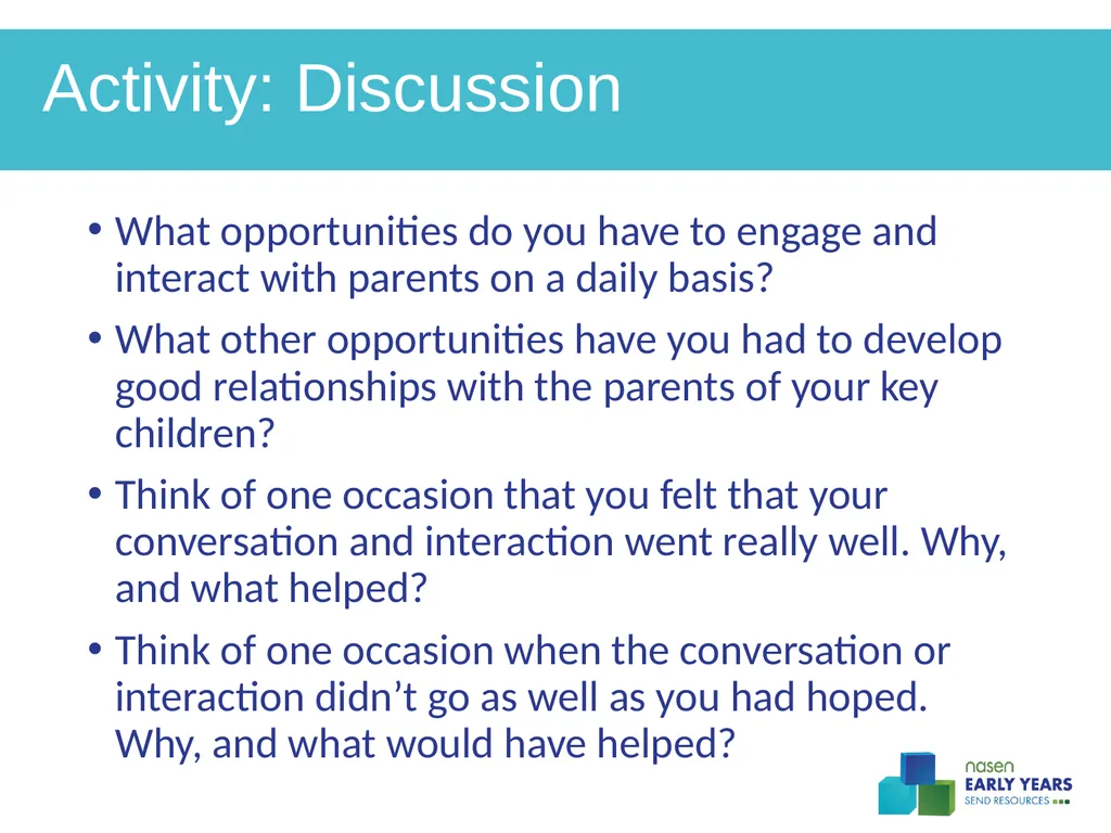 Practitioners and parents working together to - slide 5 of 14