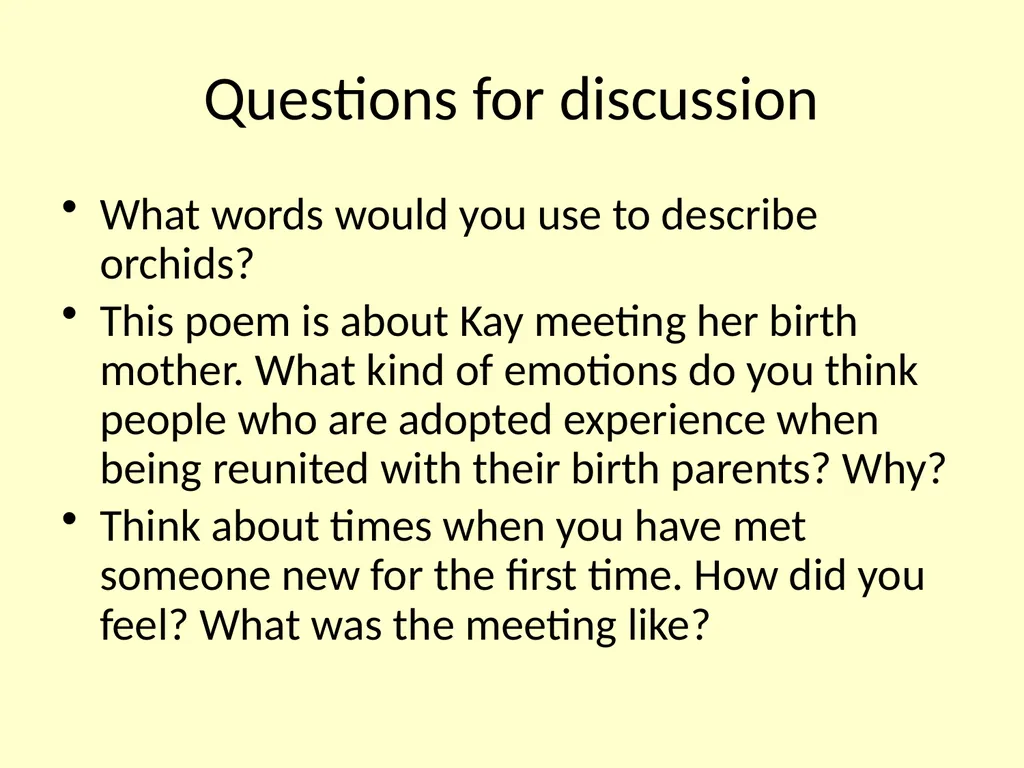 National 5 Scottish Text Jackie Kay Discussion, - slide 9 of 32