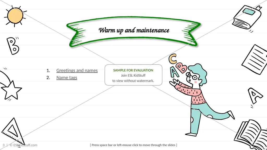 Introduction lesson Greetings, ask & answer - slide 3 of 19