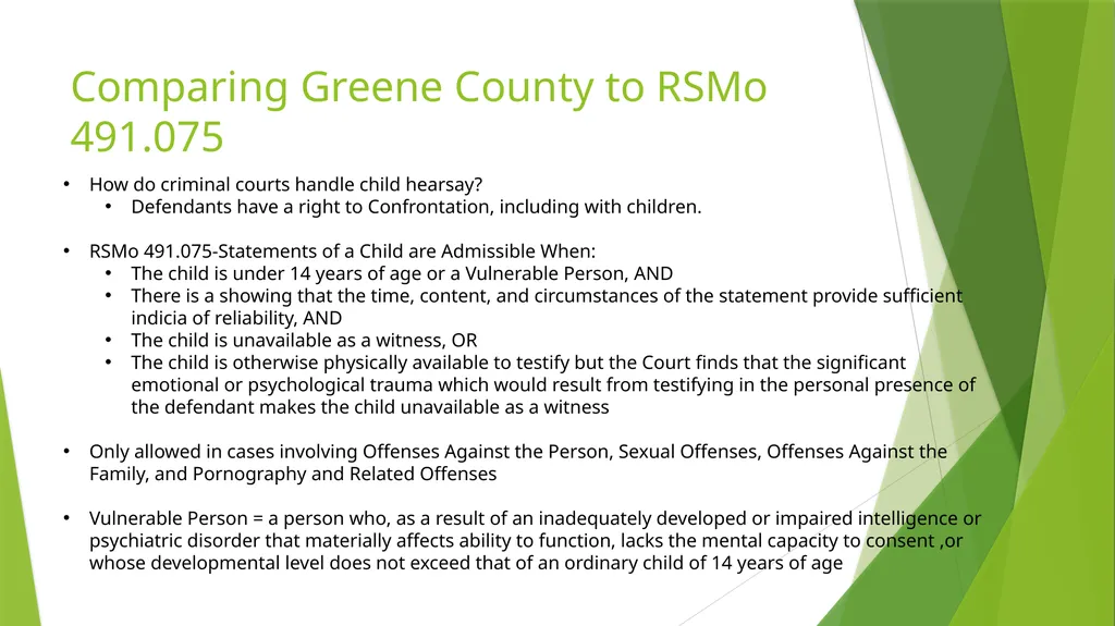 The Kid Said What? Hearsay Exceptions For Children - slide 10 of 22
