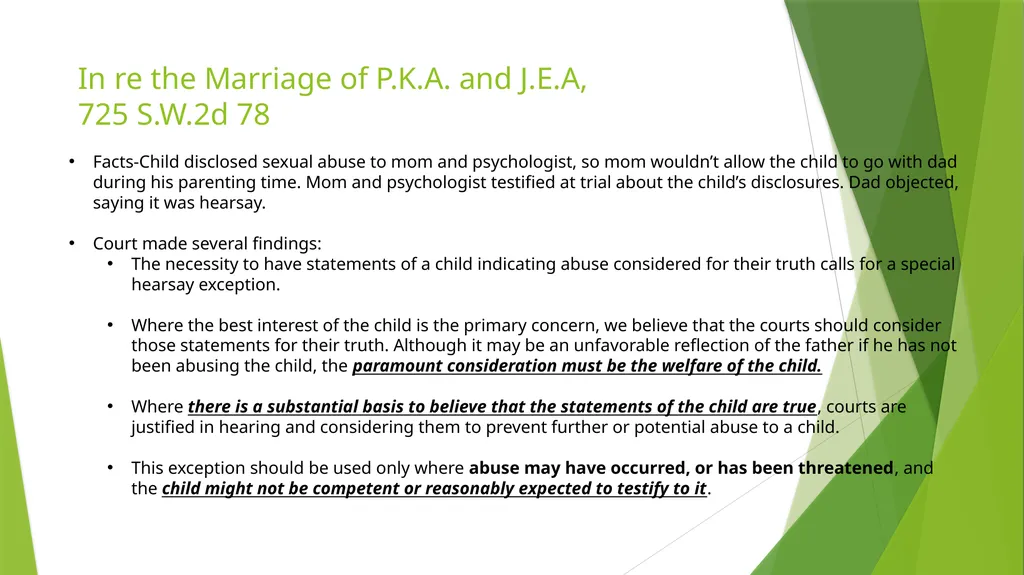 The Kid Said What? Hearsay Exceptions For Children - slide 4 of 22
