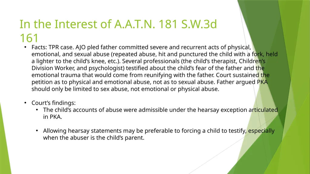 The Kid Said What? Hearsay Exceptions For Children - slide 6 of 22