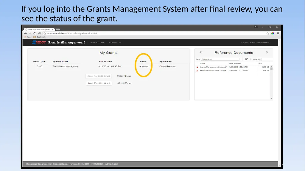 Grant Management System 5310/5311 Application - slide 35 of 44