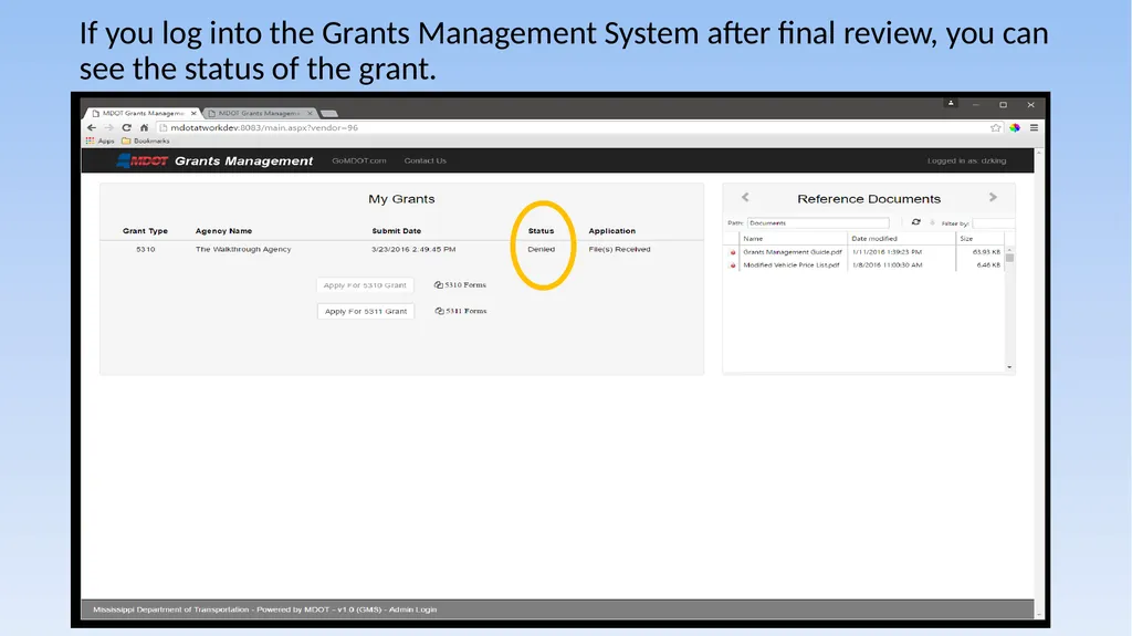 Grant Management System 5310/5311 Application - slide 36 of 44