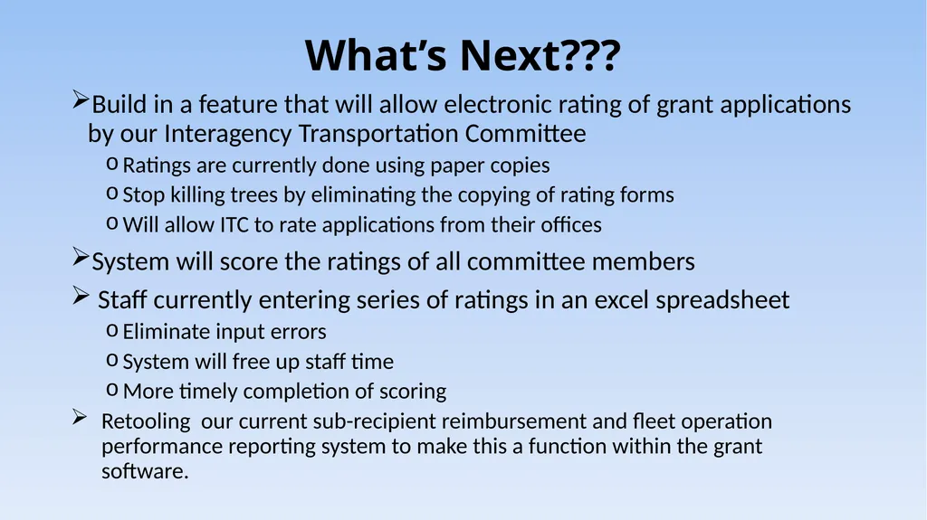 Grant Management System 5310/5311 Application - slide 43 of 44