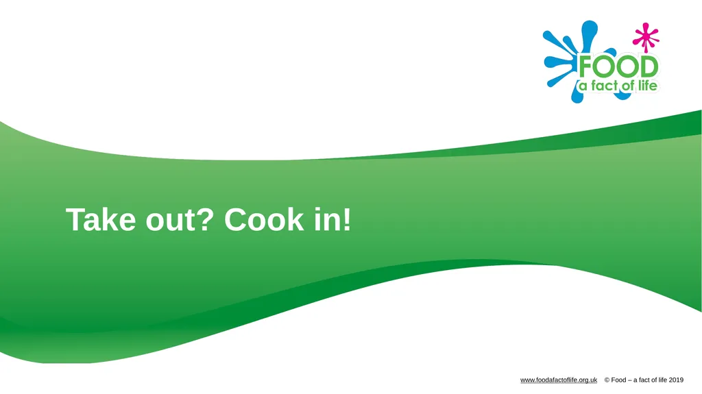 Take out? Cook in! Aims and objectives Aim To make - slide 1 of 14