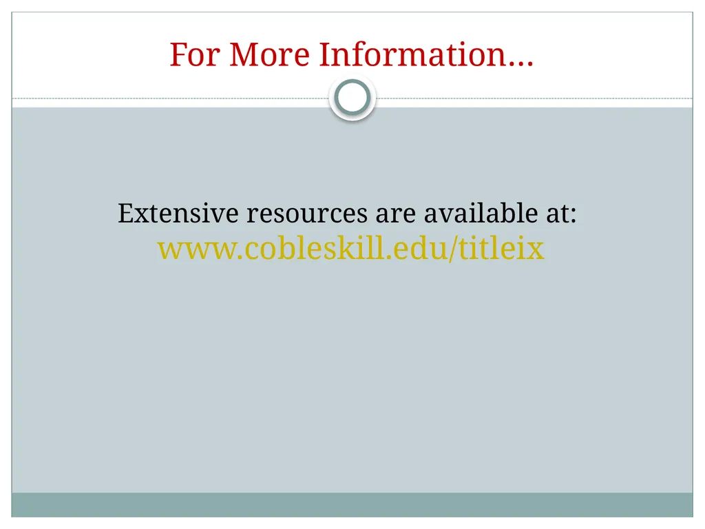 Title IX training for SUNY Cobleskill Student - slide 34 of 36