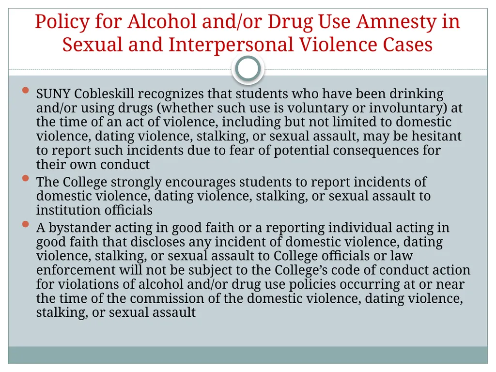 Title IX training for SUNY Cobleskill Student - slide 32 of 36