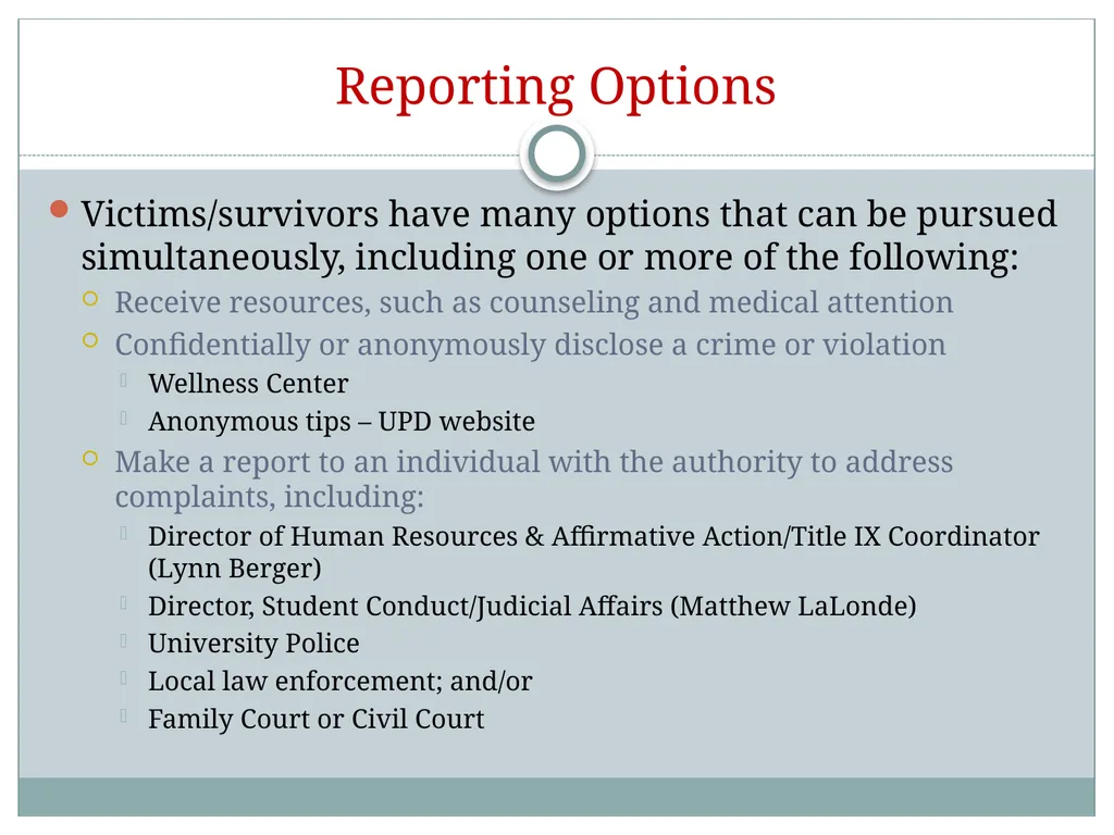 Title IX training for SUNY Cobleskill Student - slide 30 of 36