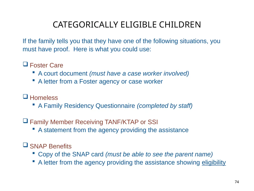 Head Start ERSEA Training 2026-27 Eligibility - slide 74 of 103