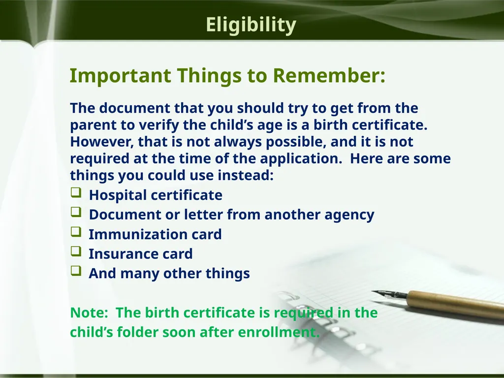 Head Start ERSEA Training 2026-27 Eligibility - slide 17 of 103
