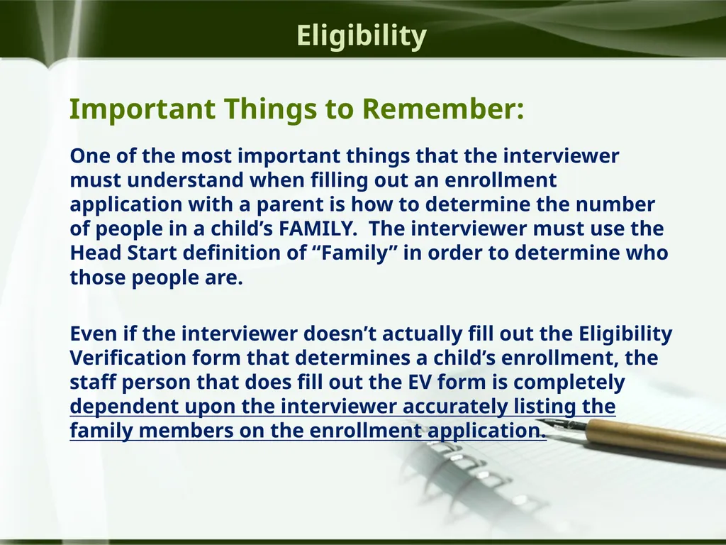 Head Start ERSEA Training 2026-27 Eligibility - slide 41 of 103