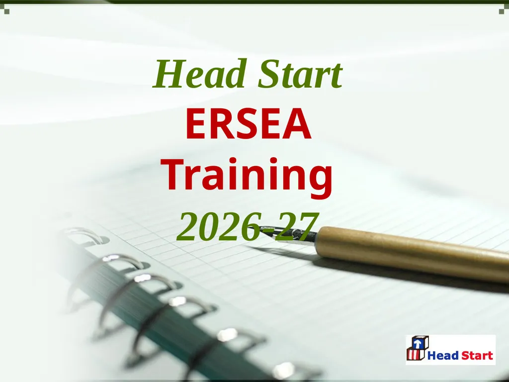 Head Start ERSEA Training 2026-27 Eligibility - slide 1 of 103