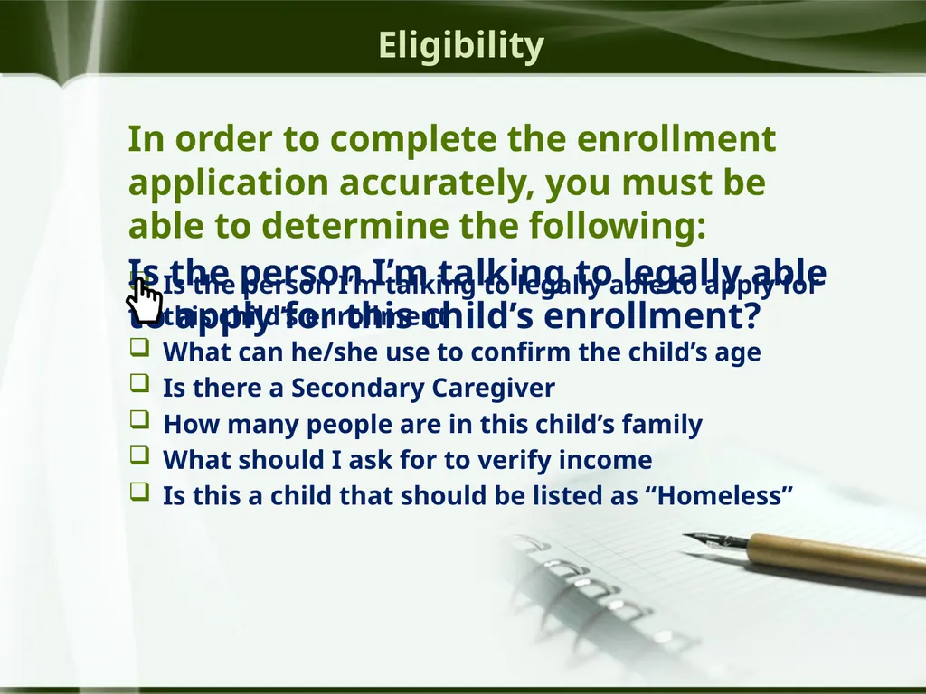Head Start ERSEA Training 2026-27 Eligibility - slide 12 of 103