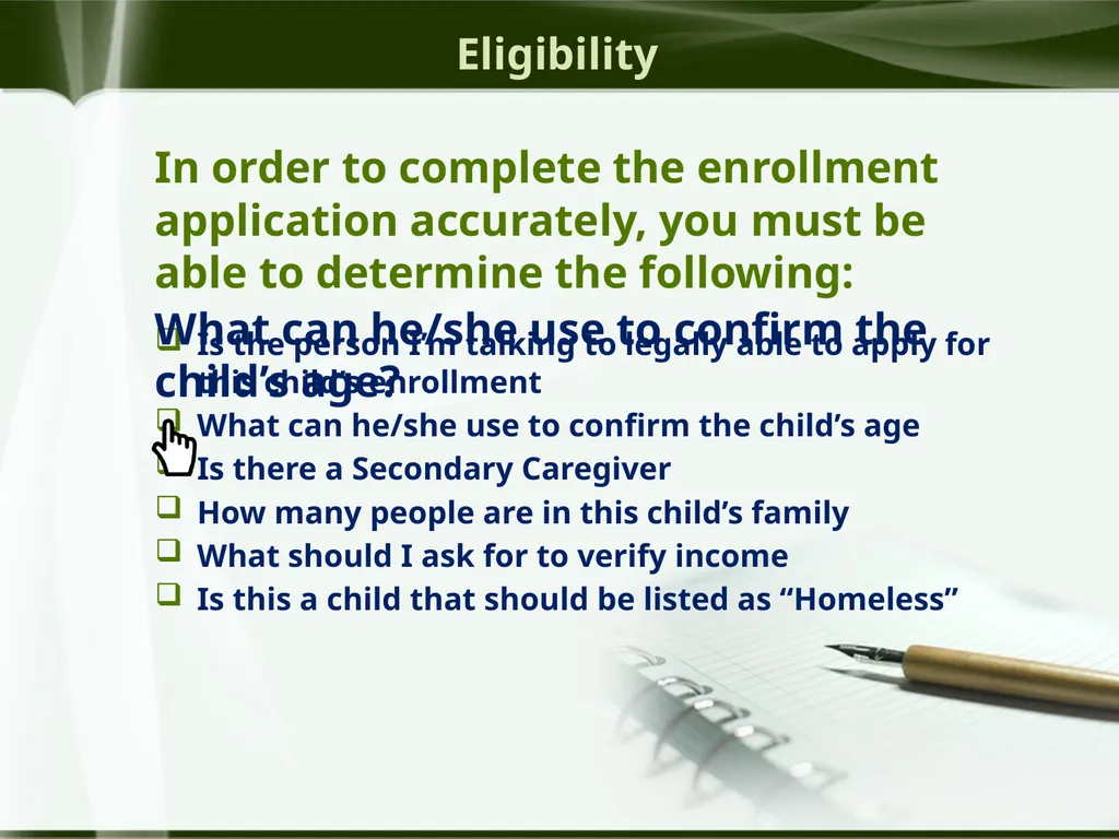 Head Start ERSEA Training 2026-27 Eligibility - slide 16 of 103