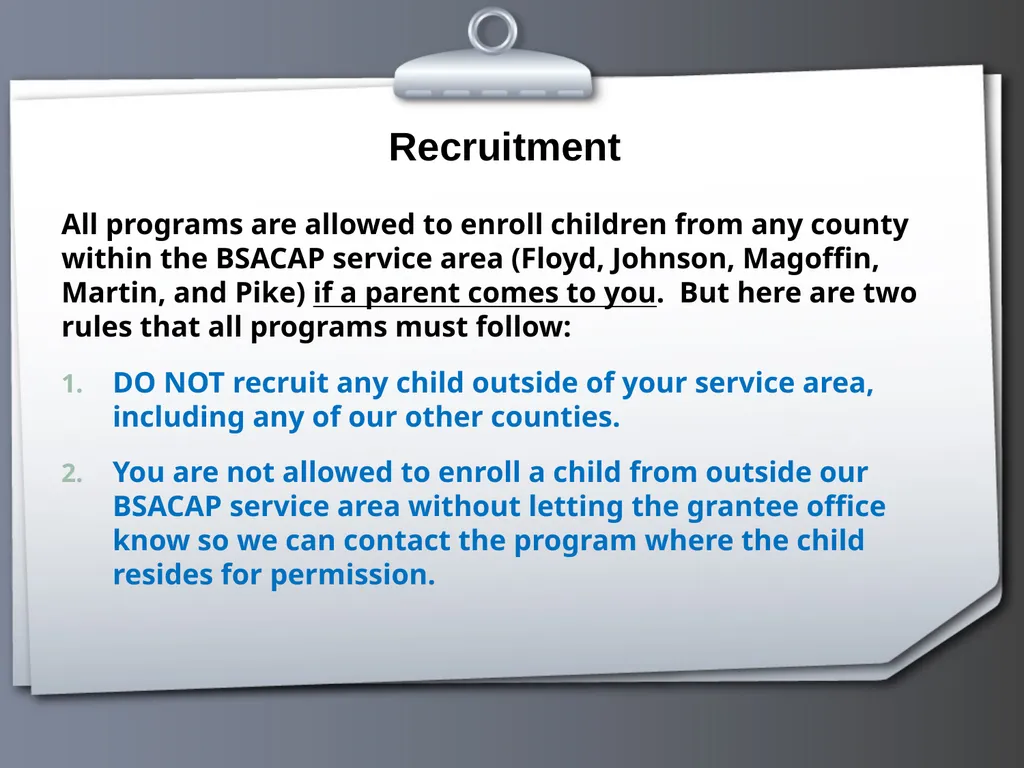 Head Start ERSEA Training 2026-27 Eligibility - slide 101 of 103