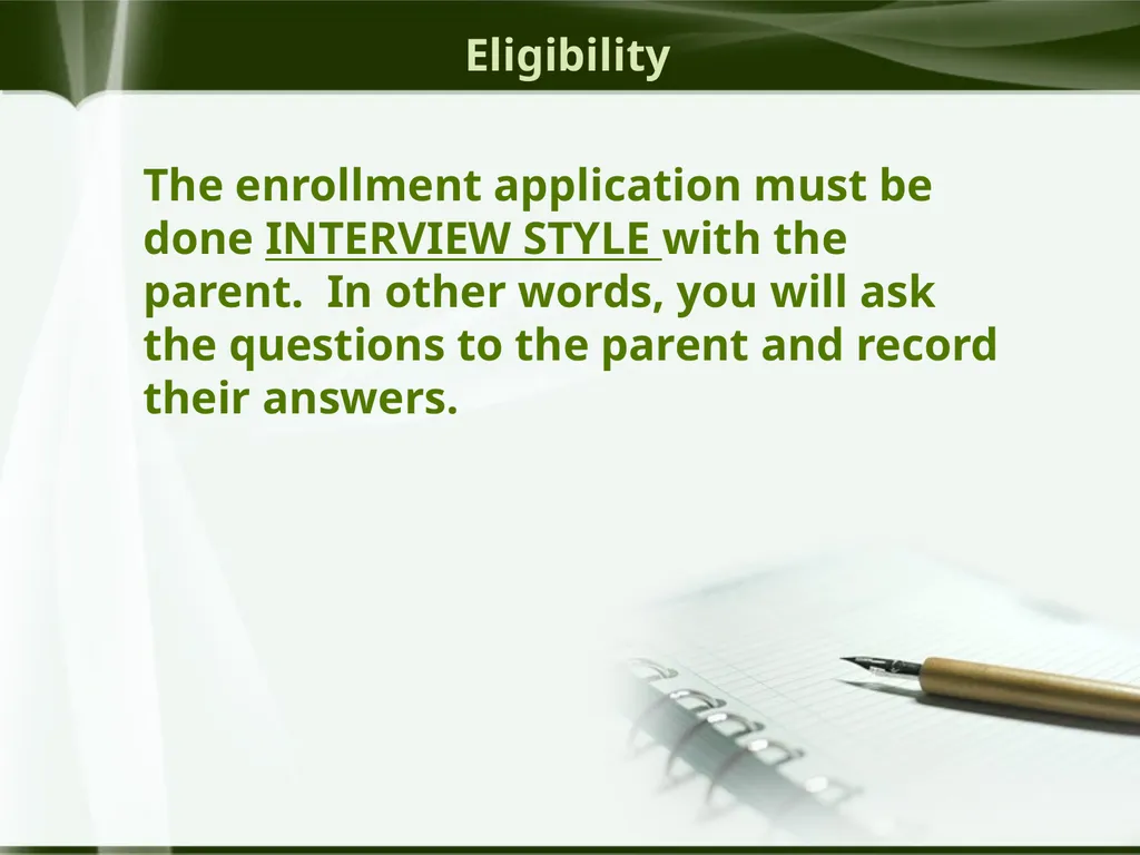 Head Start ERSEA Training 2026-27 Eligibility - slide 10 of 103